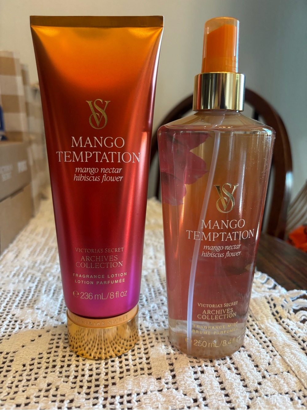 (Inventory 58) Victoria's Secret Mango Temptation Lotion & Fragrance Mist